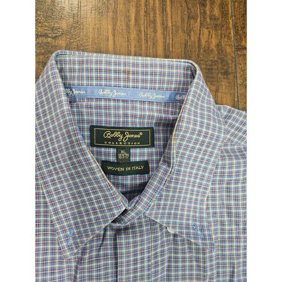 Bobby Jones Collection Size XL 16.5-17 Blue Plaid Button up - Picture 3 of 3